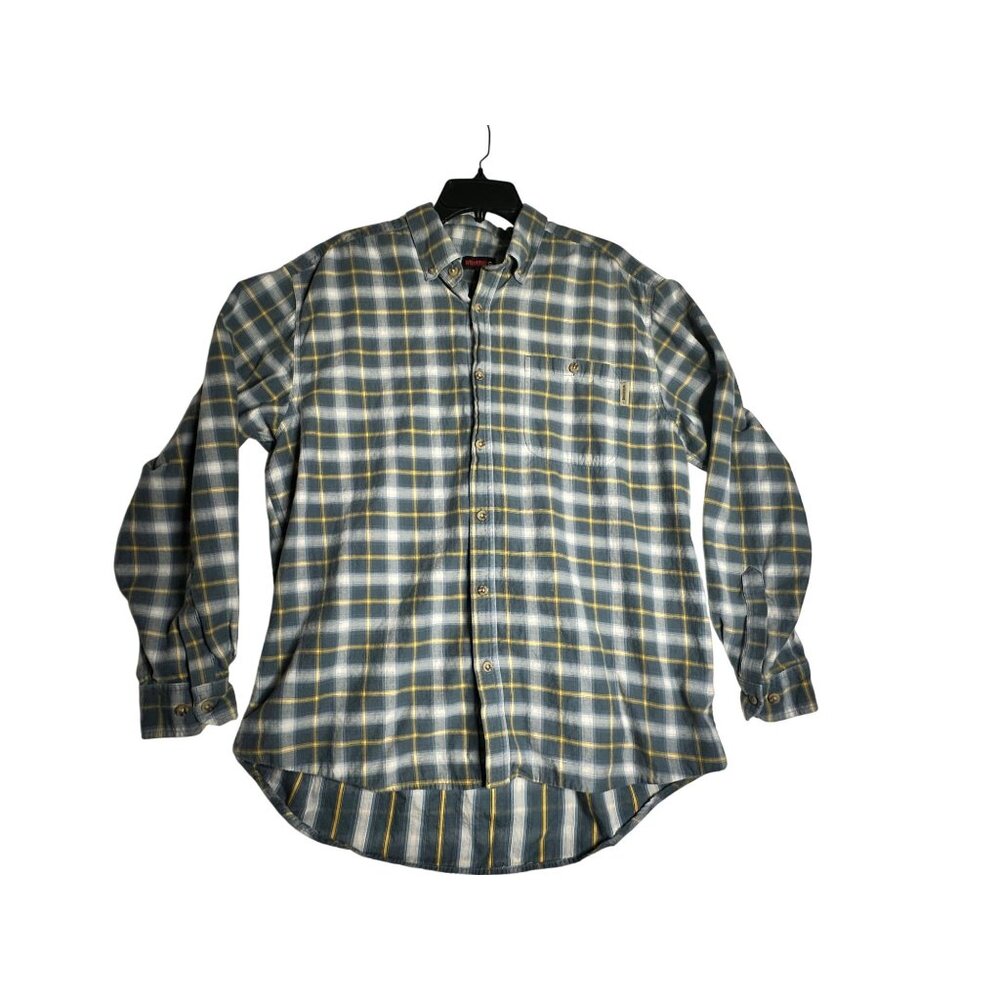 Wolverine L/S Green‎ Plaid Button Down Work Shirt Mens XL
